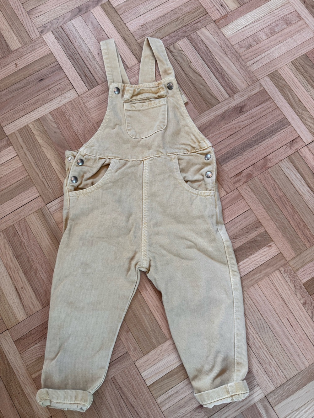 Zara Boy’s Light Beige Corduroy Overalls